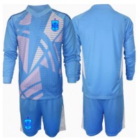 Camiseta España Portero Primera Equipación Replica Eurocopa 2024 para niños mangas largas (+ Pantalones cortos)